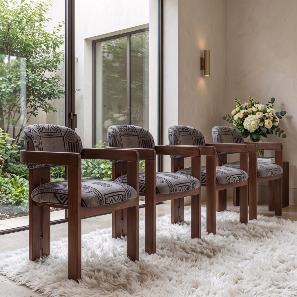 Chaises en noyer Solvane