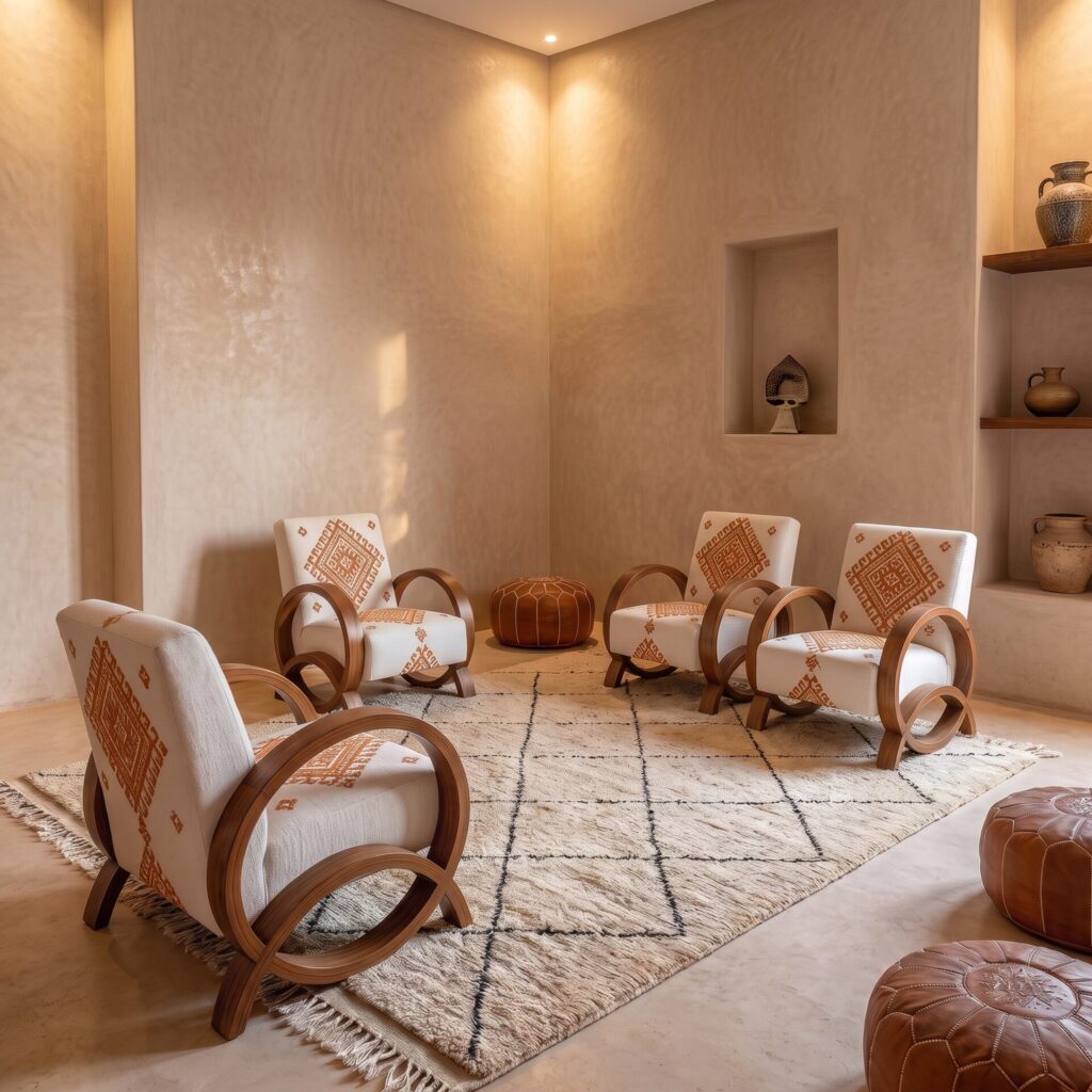 Fauteuils en noyer Elydo